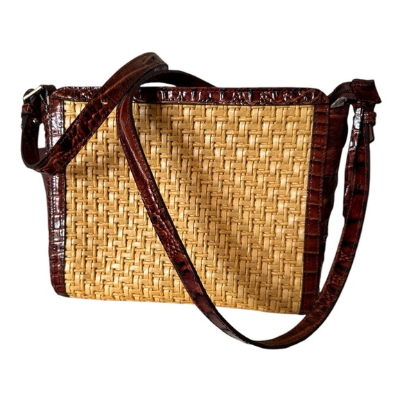NWT Brahmin Carrie Crossbody Natural Chatham + Leather Woven Straw Summer - Picture 5 of 13